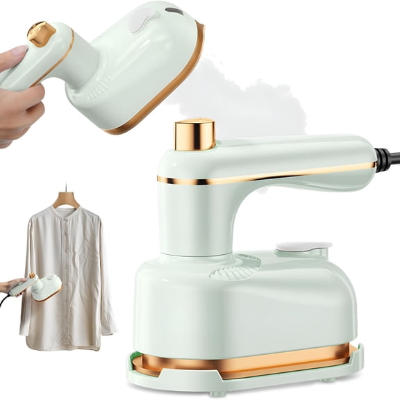 HIBIBUD Handheld Steam Iron with Anti-Scalding Base,1000W Portable Fabric Steamer for Clothes,2-In-1 Steamer and Iron,10S Fast Heat-Up,180 Swivel Handle Mini Travel Iron for Home,Travel
