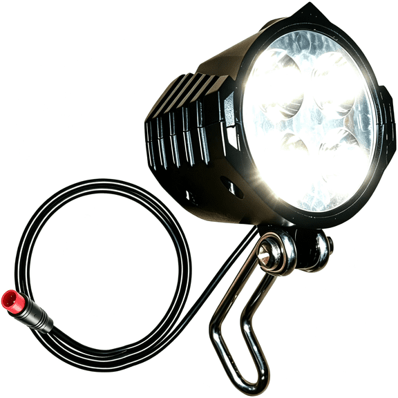 HIBIBUD Headlight for Adult Ebike 2-Pin Waterproof Connector,36V 48V Bright Bike Front Light for Ebikes and E-Scooter,Night Riding Bike Lamp Compatible 24V-60V