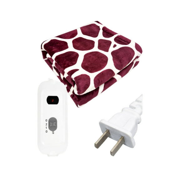 HIBIBUD Heated Blanket 80x60cm 3-Temperature Settings Electric Throw Blanket Soft Fleece Fabric Heated Throw Blanket Plug-in Design Heating Blanket,Red