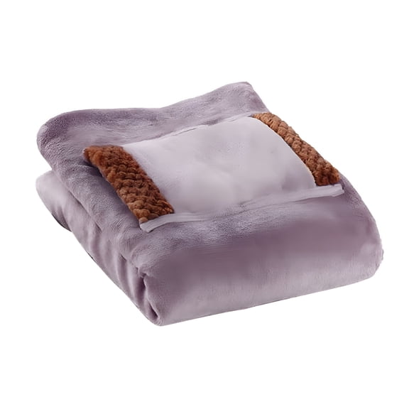 HIBIBUD Heated Blanket Electric Blanket,60*80cm Smart Soft Cotton Velvet Electric Throw Blanket,Fast Heating&Overheat Protection for Adults,Washable Blanket Gift for Couch Bed Office (Purple)