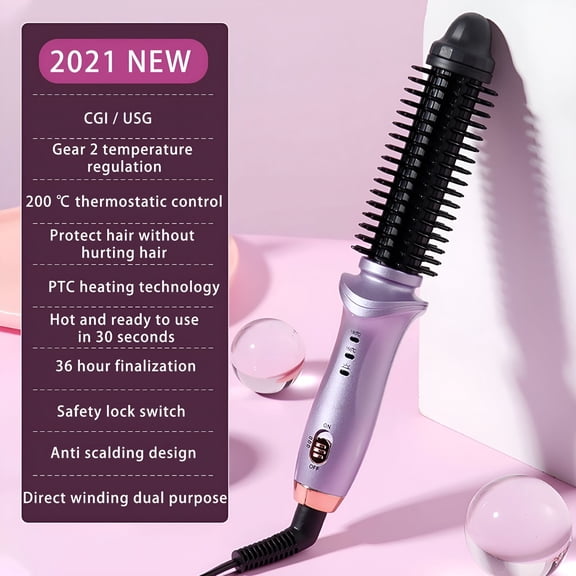 BPPEG Heated Curling Comb Dual Purpose Thermostatic Electric Hair Brush