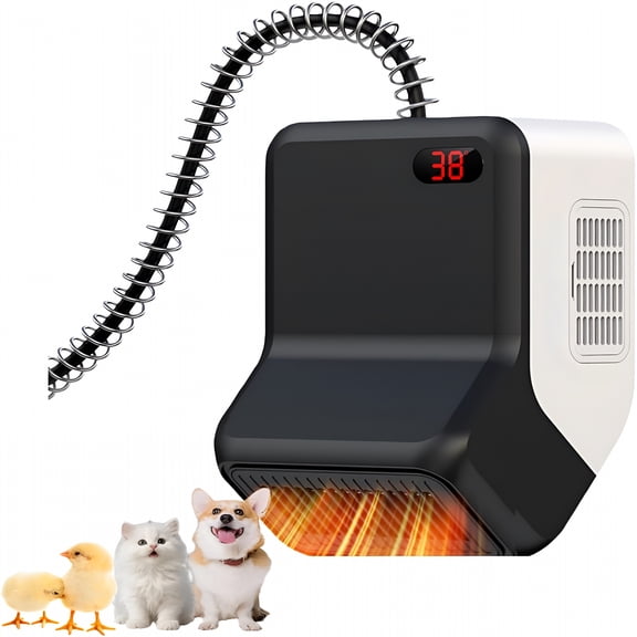 HIBIBUD Heated Dog House,Chicken Coops Heater,Dog House Heater,Thermostat 300w/600w,Coverage up to 150 Ft,Ambients 95102F,Anti-Chew Cord,Low-Noise for Dog House Chicken Coops Cats Rabbits