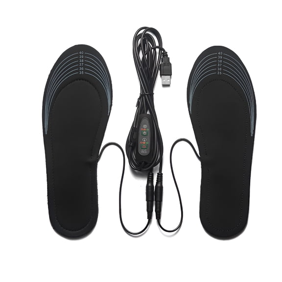 HIBIBUD Heated Insoles Usb Rechargeable, 3 Temp Settings, Washable & Trimmable, Electric Foot Warmers for Skiing Winter, Unisex Fit Boots Shoes, Heated Insoles for Men