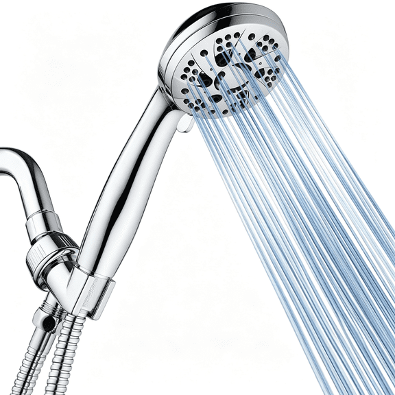 HIBIBUD High Pressure Luxury 6-Mode Spiral Ergonomic Handheld Shower Head | Anti-Clog Jets,Premium Stainless Steel Hose & Adjustable Bracket for the Ultimate Shower Spa Experience