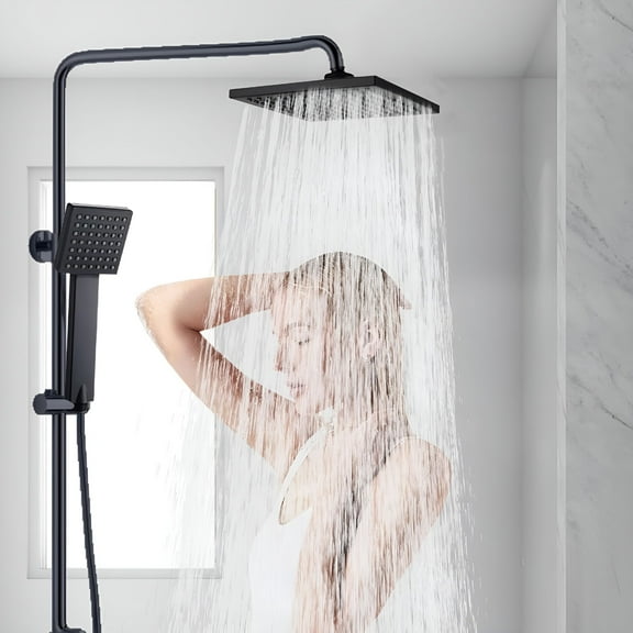 HIBIBUD High Pressure Rain Shower Head Combo - Wide Rainfall Showerhead - Adjustable Dual Showerhead