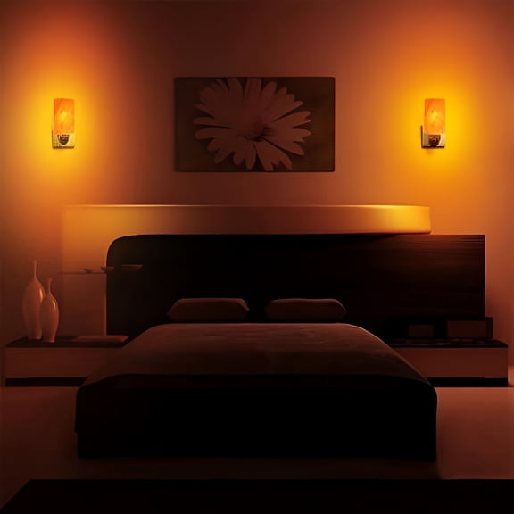 HIBIBUD Himalayan Rock Salt Night Light Cylinder Shape 2Pack Bathroom Night Light