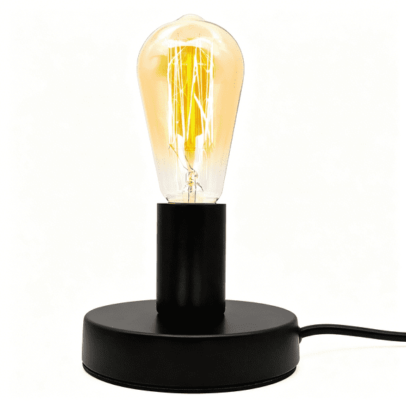 HIBIBUD Industrial Table Lamp Base E26/E27 Ceramic Base Holder,Vintage Small Desk Lamp with Plug in Cord On/Off Switch for Home Lighting Decor (Small)