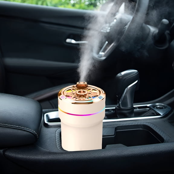 HIBIBUD Intelligent Car Humidifier & Purifier,Aromatherapy Odor Removal with Ambient Light for Vehicle Interiors Humidifier Air Purifier Combo