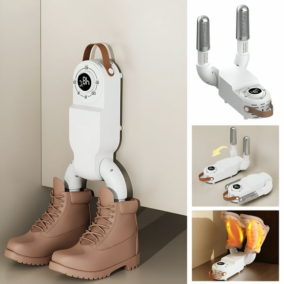 HIBIBUD Intelligent Shoe Dryer with UV-C Sterilizer, Deodorizing Boot Warmer with Auto Timer and Temperature Control, Fast Drying Machine for Home