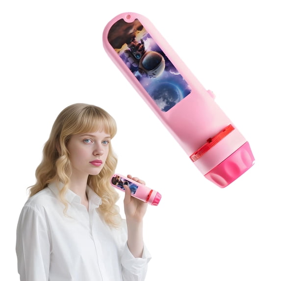 HIBIBUD Blue 6.3" Kids Flashlight with Projector for Bedtime Stories