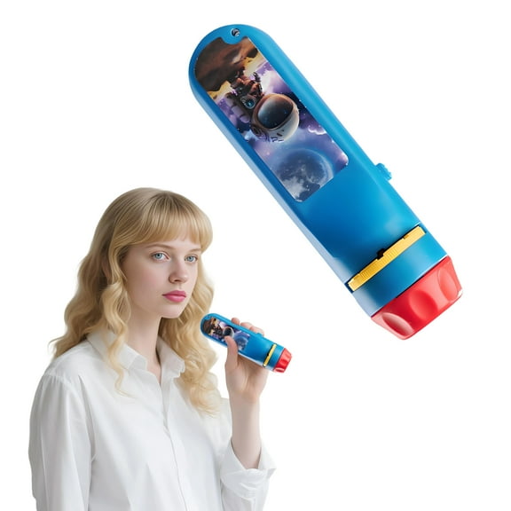 HIBIBUD Kids Flashlight,Fun Projector Lamp Small Flashlight,Soft Lighting Kids Projector,Blue
