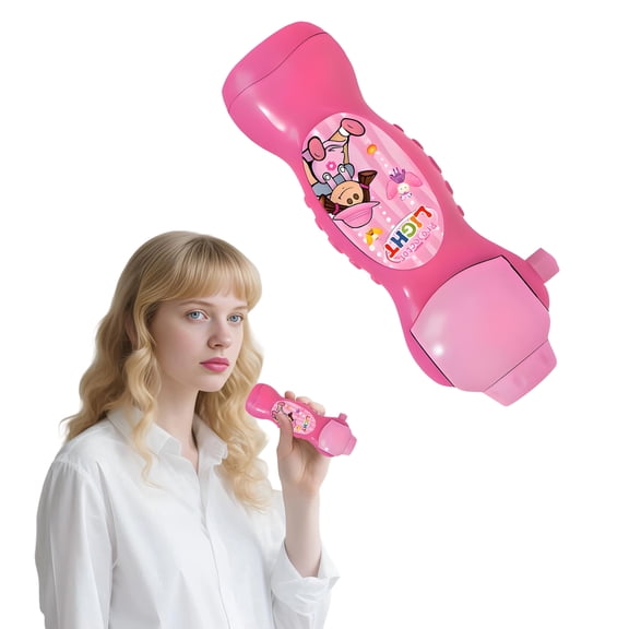 HIBIBUD 6.3" Pink Kids Flashlight Projector,Dinosaur&Christmas Night Light for Bedtime
