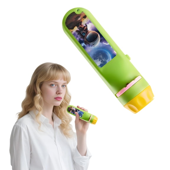 HIBIBUD Kids Flashlight,Soft Lighting Small Flashlights,Fun Projector Lamp Small Flashlight,Green
