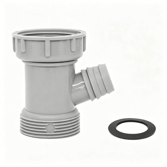 HIBIBUD Kitchen Sink Drain Pipe Adapter Wye for Tubular Drain 1-1/2 Inch,Y-Shaped Strainer Connector,Waste Outlet Male Female Thread Fitting,With Dishwasher Input
