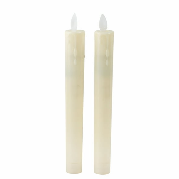 HIBIBUD LED Candle Light 2pcs Moving Wick Electric Candles Flameless Taper Candles Table Centerpieces Party Decorations