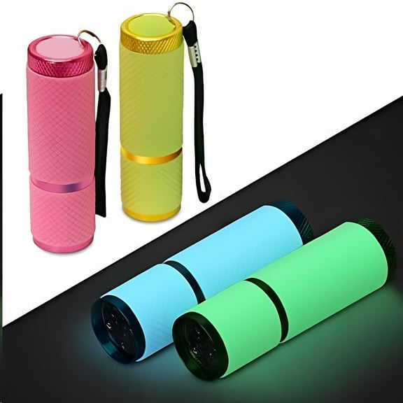 HIBIBUD LED Glow In Dark Flashlights, Rubber Coated Mini Flashlights with Straps, Portable Handy Lights for Camping, Hiking, Indoor, Assorted Colors