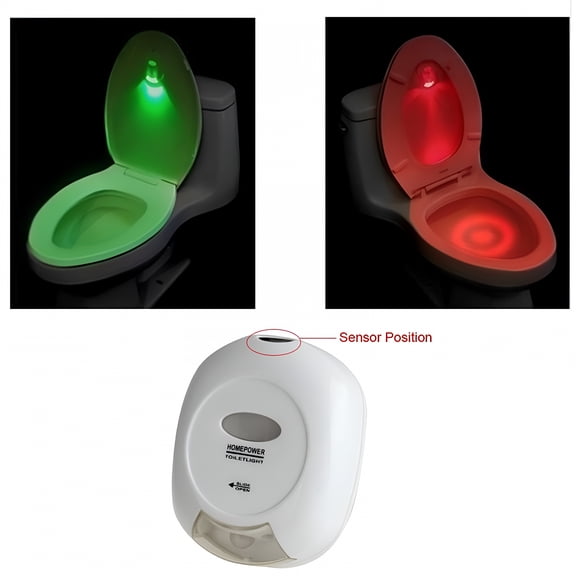 HIBIBUD LED Toilet Night Light,LED Light,Funny 8-color Night Light In Changing Room,Additional Toilet Bowl Seat,Perfect Decorative Gadget For Father,Adults,Children