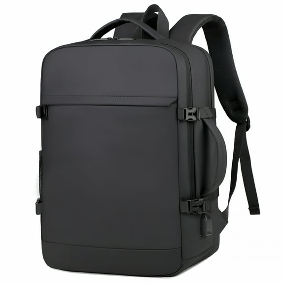 HIBIBUD Large Travel Backpack Storage Vacuum Compression Bags with Pump for Travel Storage Carry on Business Day Vacpack Backpack for Women Men with Vacuum College Bag Black