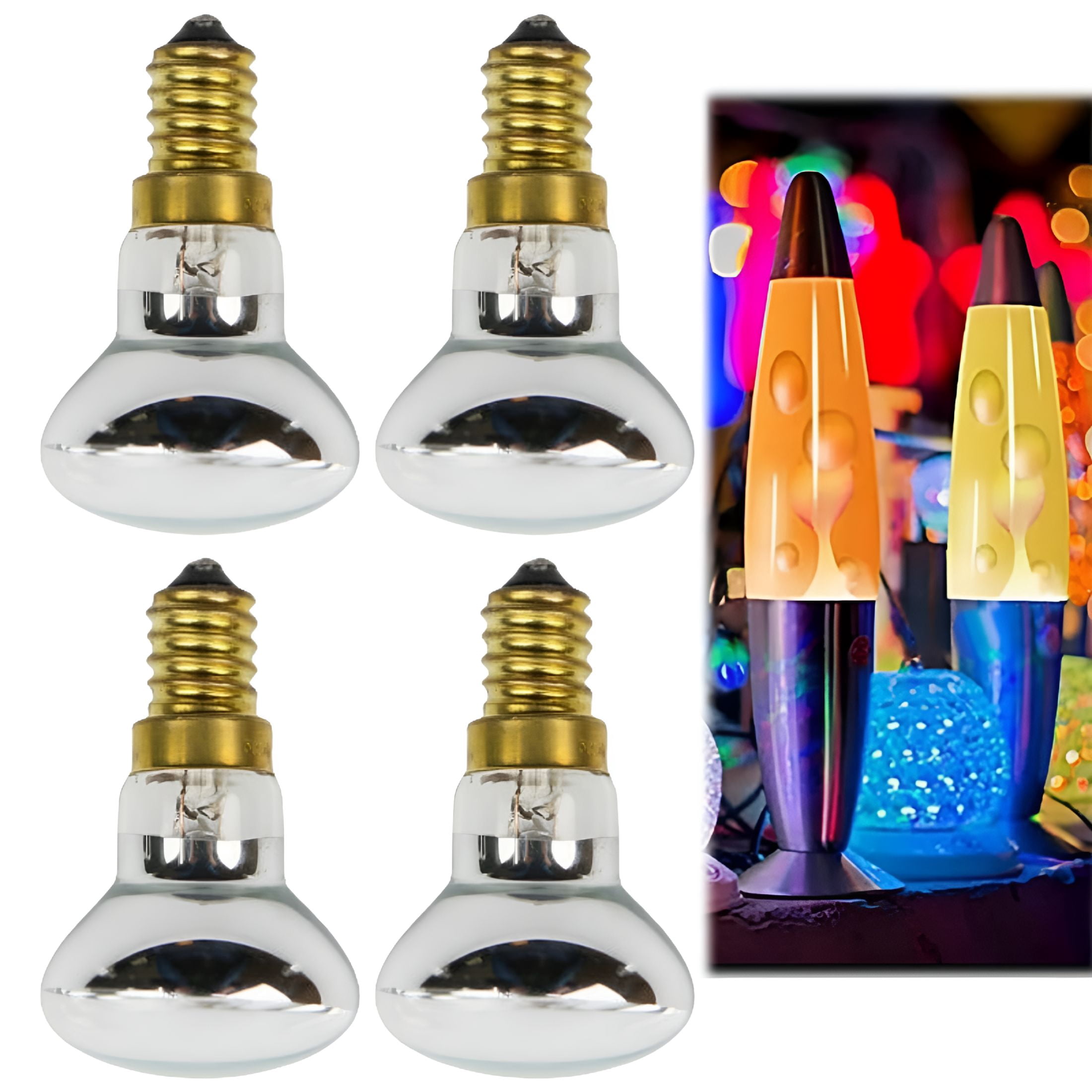 HIBIBUD Lava Lamp Bulb 4-Pack 30W E17 R39 Reflector Type Bulb ...