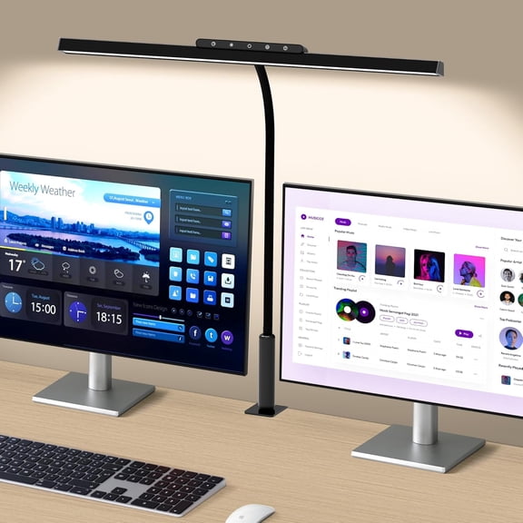 HIBIBUD Led Desk Lamp with Clamp Touch Control 3 Colors Stepless Dimming Memory Desk Lights for Home Office Eye-Caring Computer Sewing