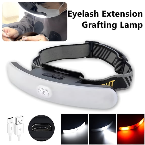 HIBIBUD Led Lash Light Headlamp Usb Rechargeable Eyelash Extension Grafting Lamp Eye Protection Light Shadowless Eyebrow Lip Tattoo Eye Mask for Lash Extensions
