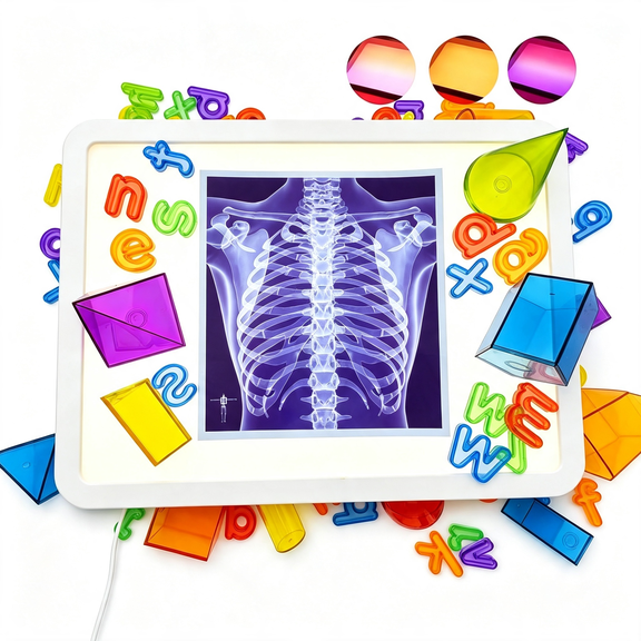 HIBIBUD Led Light Table for Kids, Light Box with 10 Brightness Levels & 3 Color Modes, Portable Dimmable Box for Tracing, Art & Education, Home & Classroom (16" Blue)