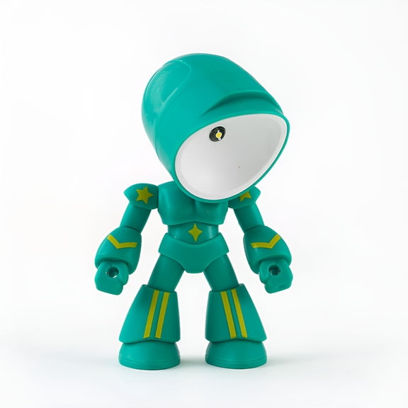 HIBIBUD Led Mini Night Light,Cute Cartoon Robot Table Lamp with Magnetic Base,Posable Arm,Warm Glow,Cordless Portable for Bedroom,Creative Night Light Table Lamp