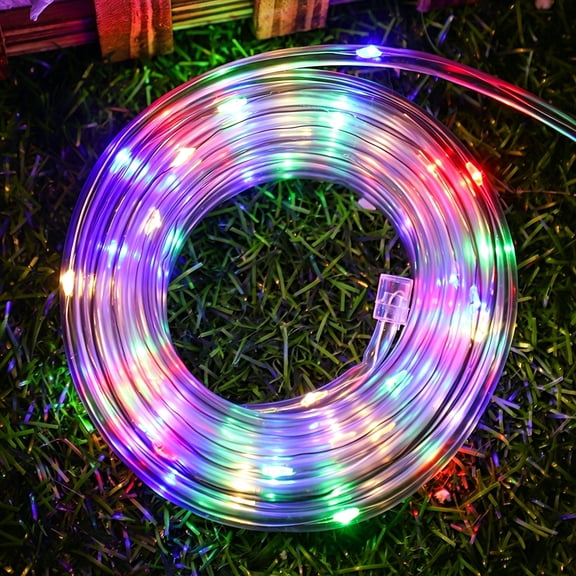HIBIBUD Led Rope Lights Battery Operated String Lights-40Ft 120 Leds 8 Modes Outdoor Waterproof Fairy Lights Dimmable/Timer with Remote for Camping Party Garden Holiday Decoration