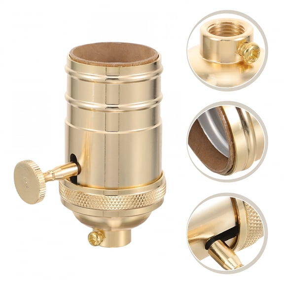 HIBIBUD Light Bulb Sockets Light Socket Holder Golden Industrial 1Pack