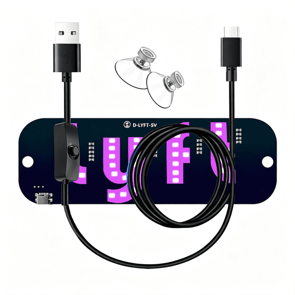 HIBIBUD Light Signs for Car, Pink Led, Usb Type-C Touch Dimmer Control, Suction Cup Mount, Light Board Sign Suitable for All Cars Touch Dimmer Suction Cup Led Signs for Car (Pink)