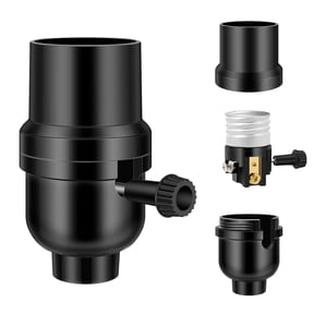 HIBIBUD Light Socket, E26 Lamp Socket Replacement for Table Lamps, Floor Lamp, Pendant Light Fixture, Diy Project, Black 1 Pack