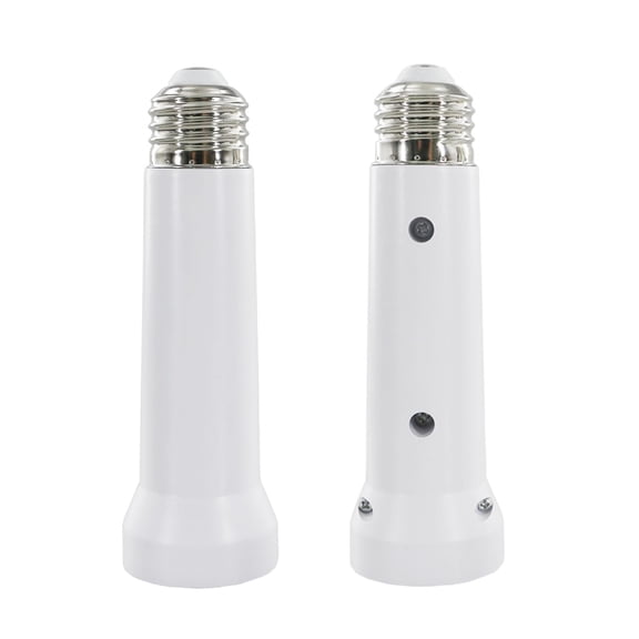 HIBIBUD Light Socket Extender,5.31In Light Bulb Extension Socket,E26 to E27 Standard Medium Base Lamp Socket Screwin Ceiling Fanin Light Socket Adapter Light Bulb Extender White2 Pack
