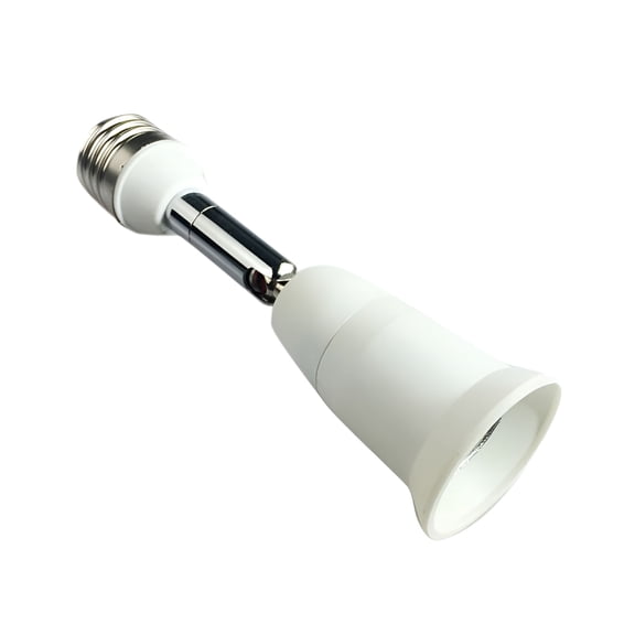 HIBIBUD Light Socket Extender 90 Degree Bending E27 to E27 Bulb Base Lamp Holder 180 Degree Adjustable Adapter,White One Size