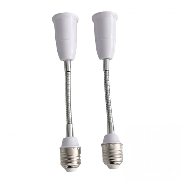 HIBIBUD Light Socket Extender Adapter,Flexible Extension Lamp Socket Adapter,Standard Bulb Screw Base Extension Adapter for Lamps Bulb Security Cameras (20Cm,2)