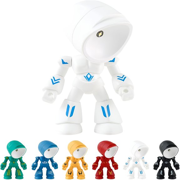 HIBIBUD Lonely Robot Cartoon Cute Robot Design Companion Table Light,Mini Light Table Mini Creative Robot Table Lamp,Led Mini Night Light,Posable Body Bot Style for Bedroom Office