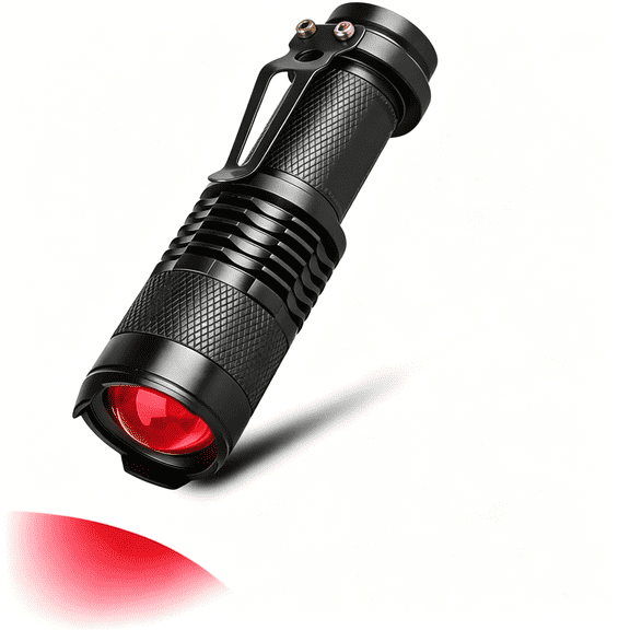 HIBIBUD Low-Lumen Mini Red LED Flashlight, 625nm Wavelength Zoomable Soft Red Light Single Mode Torch, Night Vision Friendly for Stargazing Close-Range Reading & Star Chart Viewing