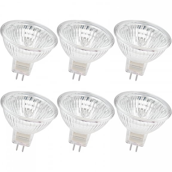 HIBIBUD MR16 Halogen Bulbs 12V 50W GU5.3 Bi-Pin Base Spotlight Dimmable Warm White 2700K6 Pcsfor Track,Recessed,Accent Lighting,Ceiling Light,Range Hood