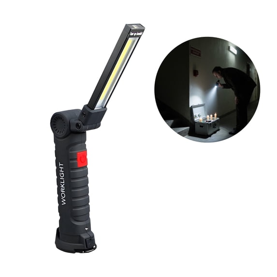 HIBIBUD 5.7" Magnetic Work Light,Foldable COB for Auto Repair,Camping,Home,Black
