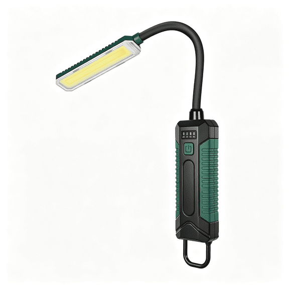 HIBIBUD Magnetic Work Light,Rechargeable Flashlight Machine Light with 360 Flexible Gooseneck,Shop Tool Lamp for Lathe Drill Work Bench Diy Sewing Machine,Mechanic Light,Car Light/Emergency