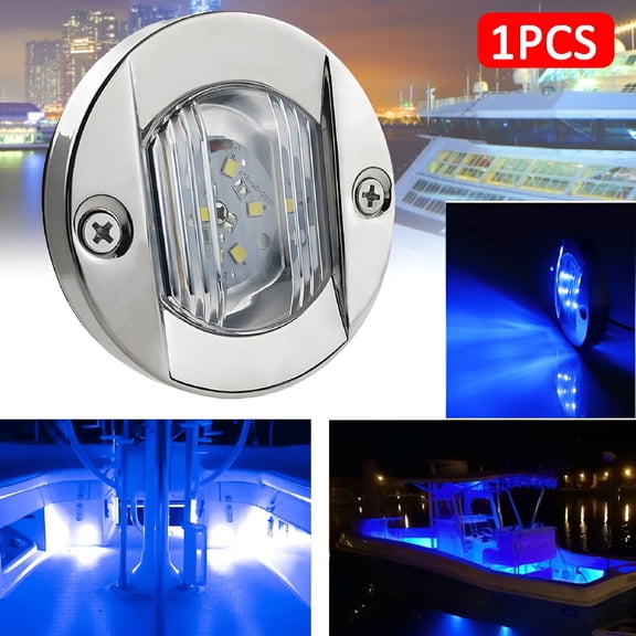 HIBIBUD Marine Boat Lights 6 LED Stern Light Waterproof Courtesy Light 12V Round Yacht Light Boat Accessories