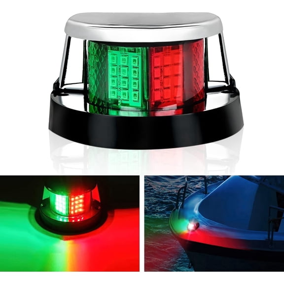 HIBIBUD Marine Boat Navigation Light 24Led Red Green Led Port Starboard Signals Lights 12V Waterproof Bow Light for Yacht Pontoon Speedboat Sailboats Fishing Boats