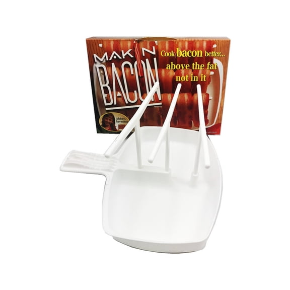 HIBIBUD Microwave Bacon Cooker,Bacon Tray for Microwave Oven or Oven Cooking,Microwave Crispy Bacon Maker to Make Crispy Bacon in Minutes,White