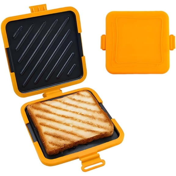 HIBIBUD Microwave Toaster Wireless Sandwich Panini Maker No Electricity Dishwasher Safe Fast Breakfast Making Tool Sandwich Cutter
