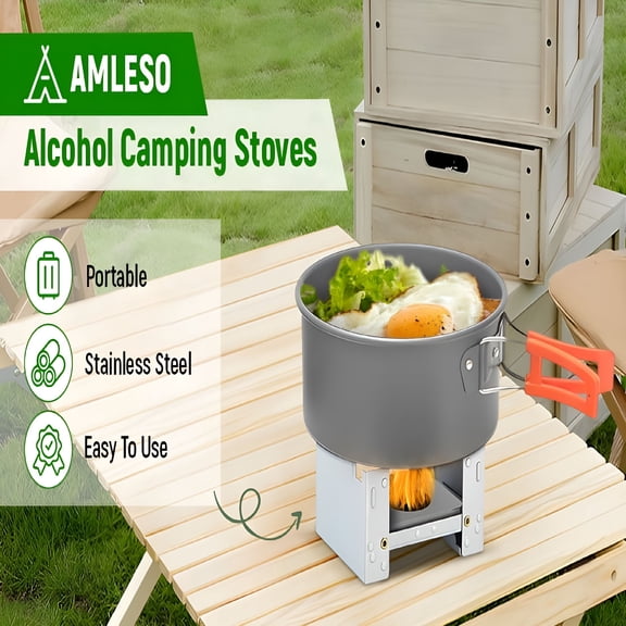 HIBIBUD Mini Alcohol Camping Stoves Alcohol Furnace Storage Lightweight Alcohol Heater Camp Stoves for Patio Mountaineering Cooking backpacking stove