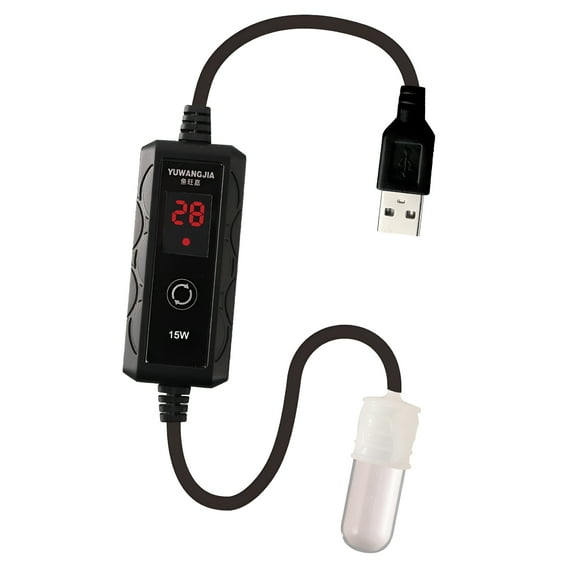 HIBIBUD 2026 New Mini Aquarium Heater Heating Tool Temperature Adjustable External Temperature Controller Small Fish Tank Heater for Pet Drinking Water Turtle 15W
