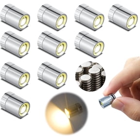 HIBIBUD Mini LED Lights, 10 PCS Small Spotlight Battery Operated Tiny SMD Lamp for DIY Craft & Creative Decor. Perfect for Miniatures, Displays, and Custom Projects(Warm White)