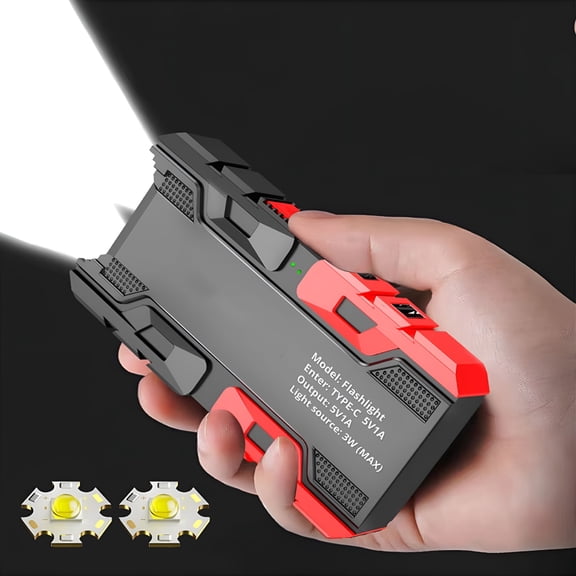 HIBIBUD Mini LED Rechargeable EDC Flashlight, Super Bright Pocket Torch, Three Kinds Of Light Gears Waterproof Multifunction Portable Powerful Mini Flashlight for Camping, Outdoor, Emergency (Black)