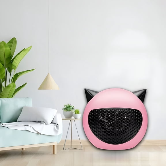 HIBIBUD Mini Portable Heater USB-Powered Personal Space Heater with Ceramic Heating Element, Flame-Retardant ABS, Quiet Operation for Home Office Desk Bedroom Indoor Use (Pink)