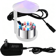 HIBIBUD Mist Maker, 12 Led Mister Fogger Water Fountain Pond Fog Machine Atomizer Air Humidifier, Indoor Fountain Mister Foggers Perfect for Halloween Ultrasonic Mist Maker