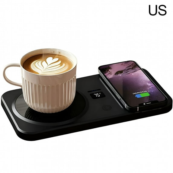 HIBIBUD Mug Warmer with 15W Wireless Charging,Coffee Cup Warmer for Desk Auto Shut Off,3 Temp Settings,Smart Warmer Plate for Heating Coffee,Milk,Tea,Beverage,Candle,Women Gifts